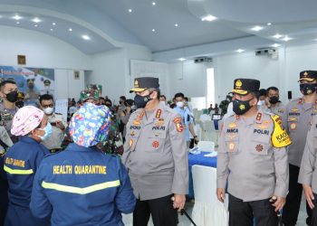 Kelemdiklat Polri Tinjau Proses Penyuntikan Vaksin Covid19 Di Asrama Haji Medan