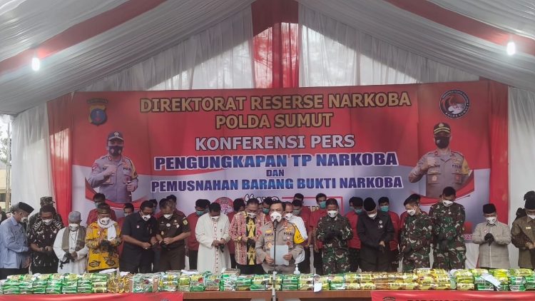 Kapolda Sumut Musnahkan Barang Bukti Narkotika