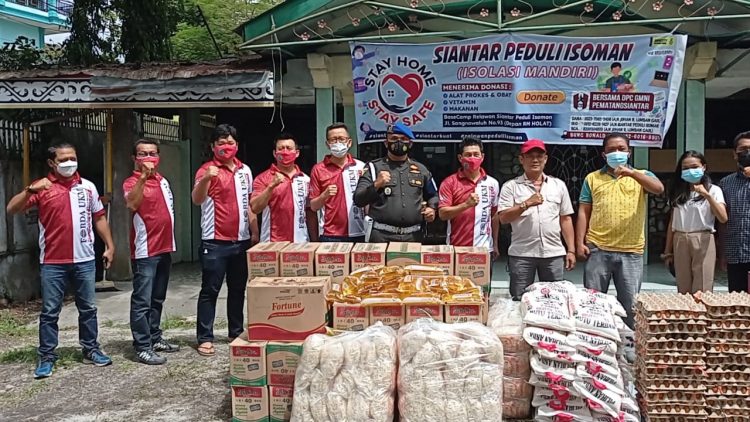 FORDA UKM Siantar-Simalungun berikan Bantuan ke Posko Satgas Copid 19, Perduli Isomann