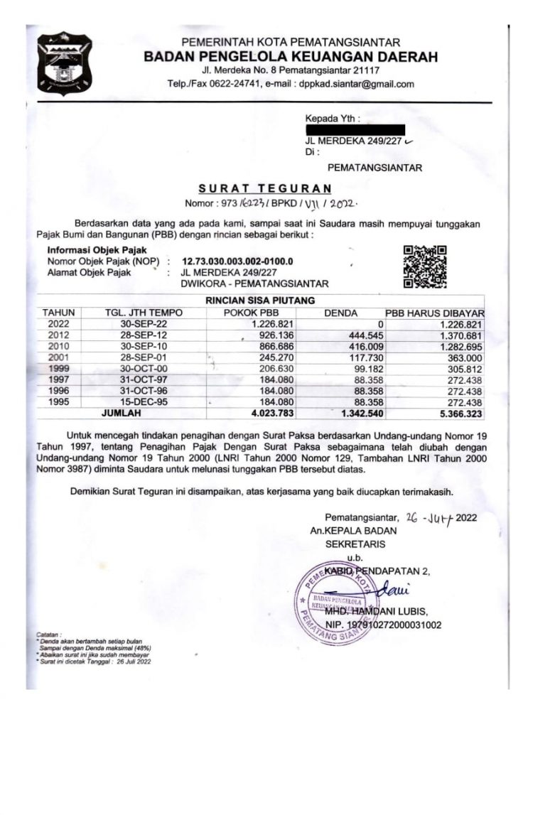 Dispenda Siantar Disinyalir Langgar Aturan Demi Kejar Setoran