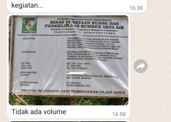 PLANK PROYEK TANPA VOLUME PEKERJAAN DI SIMALYNGUN