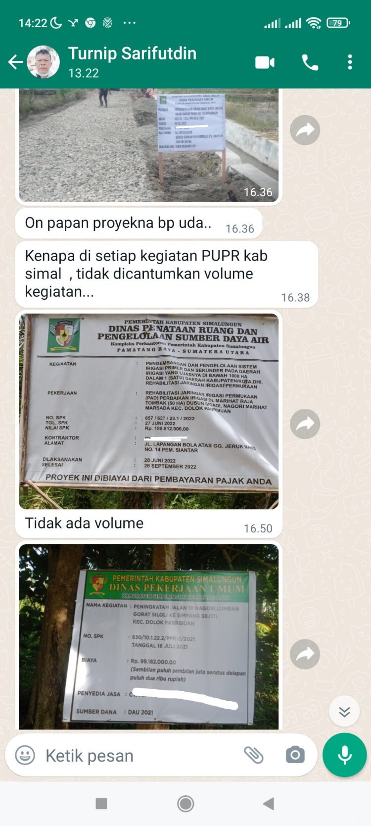PLANK PROYEK TANPA VOLUME PEKERJAAN DI SIMALYNGUN