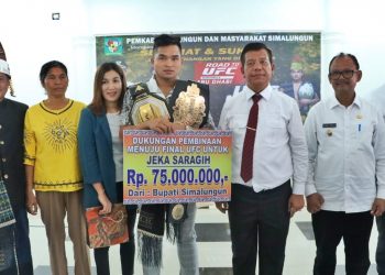 FINALUS UFC JEKA ASPARIDO SARAGIH DISAMBUT BUPATI SIMALUNGUN.