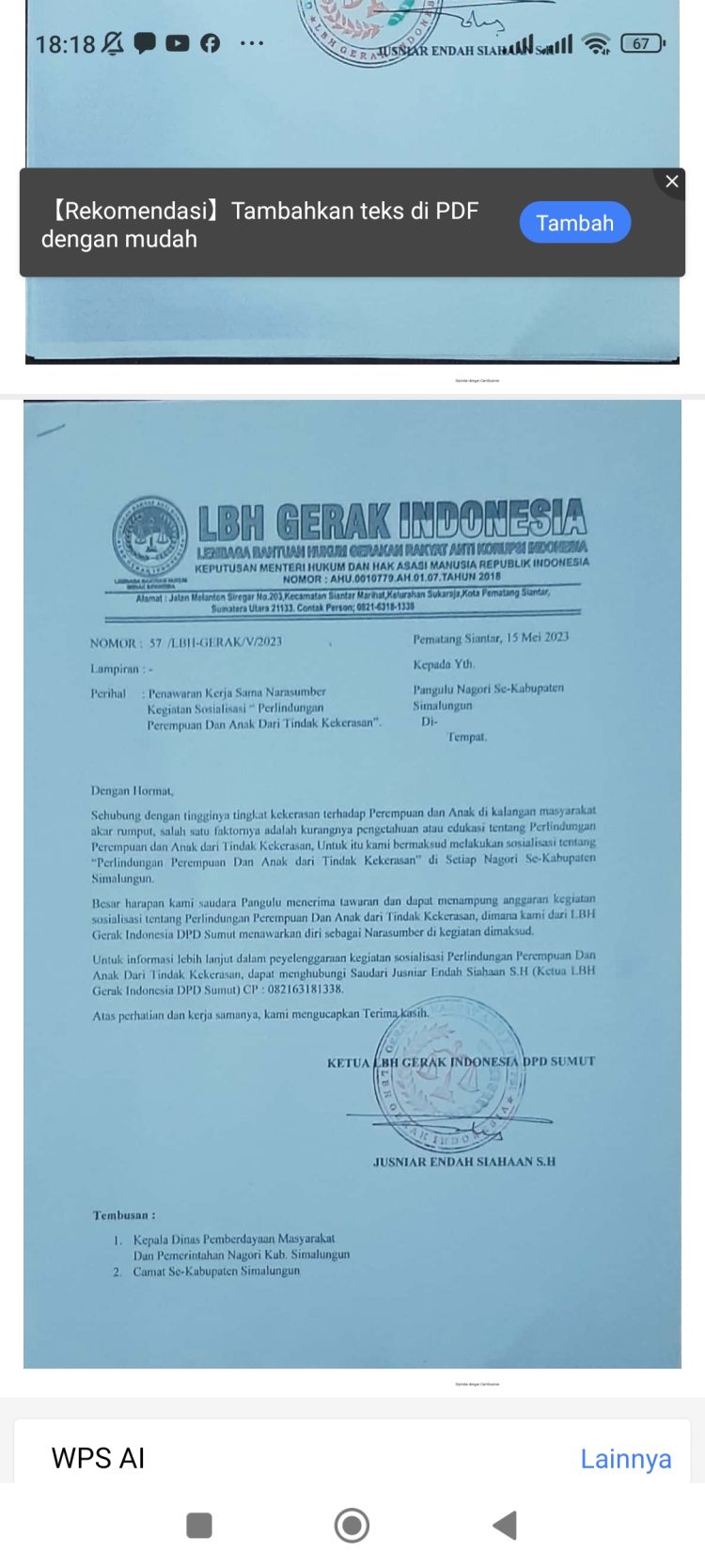 LBH GERAK PAKSAKAN KEHENDAK, NARSUM CUMA 1, HONOR MINTA 3.