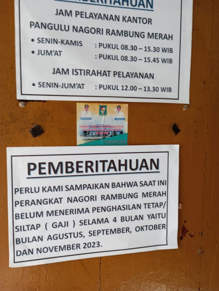 APARAT NAGORI (DESA) , EMPAT BULAN TAK GAJIAN DI KABUPATEN SIMALUNGUN.